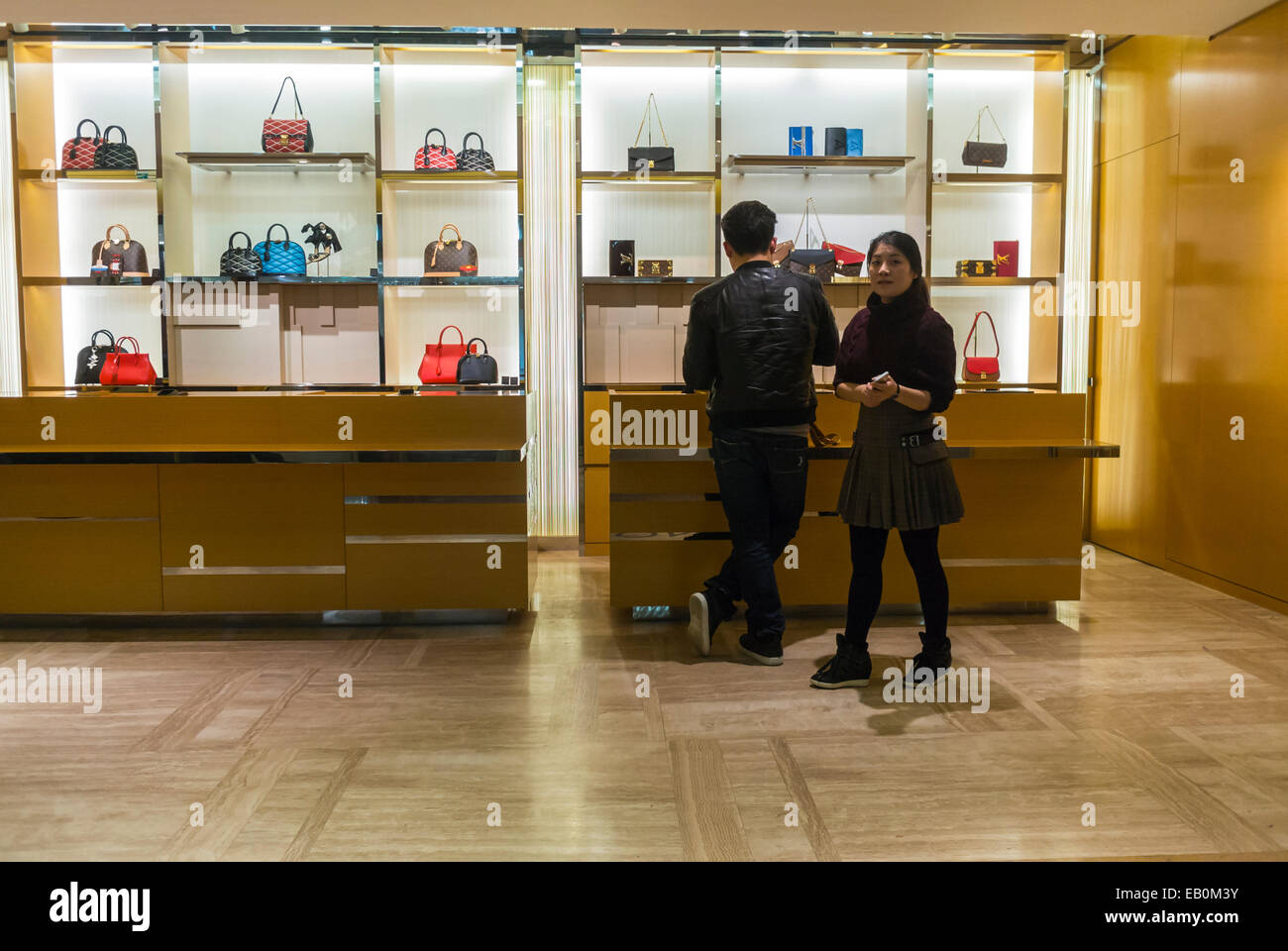 Paris, France, Chinese Tourists Shopping inside Luxury Brands Shop, Louis  Vuitton Store, in French Department Store, "Galeries Lafayette", designer  label, retail display, Bags Stock Photo - Alamy