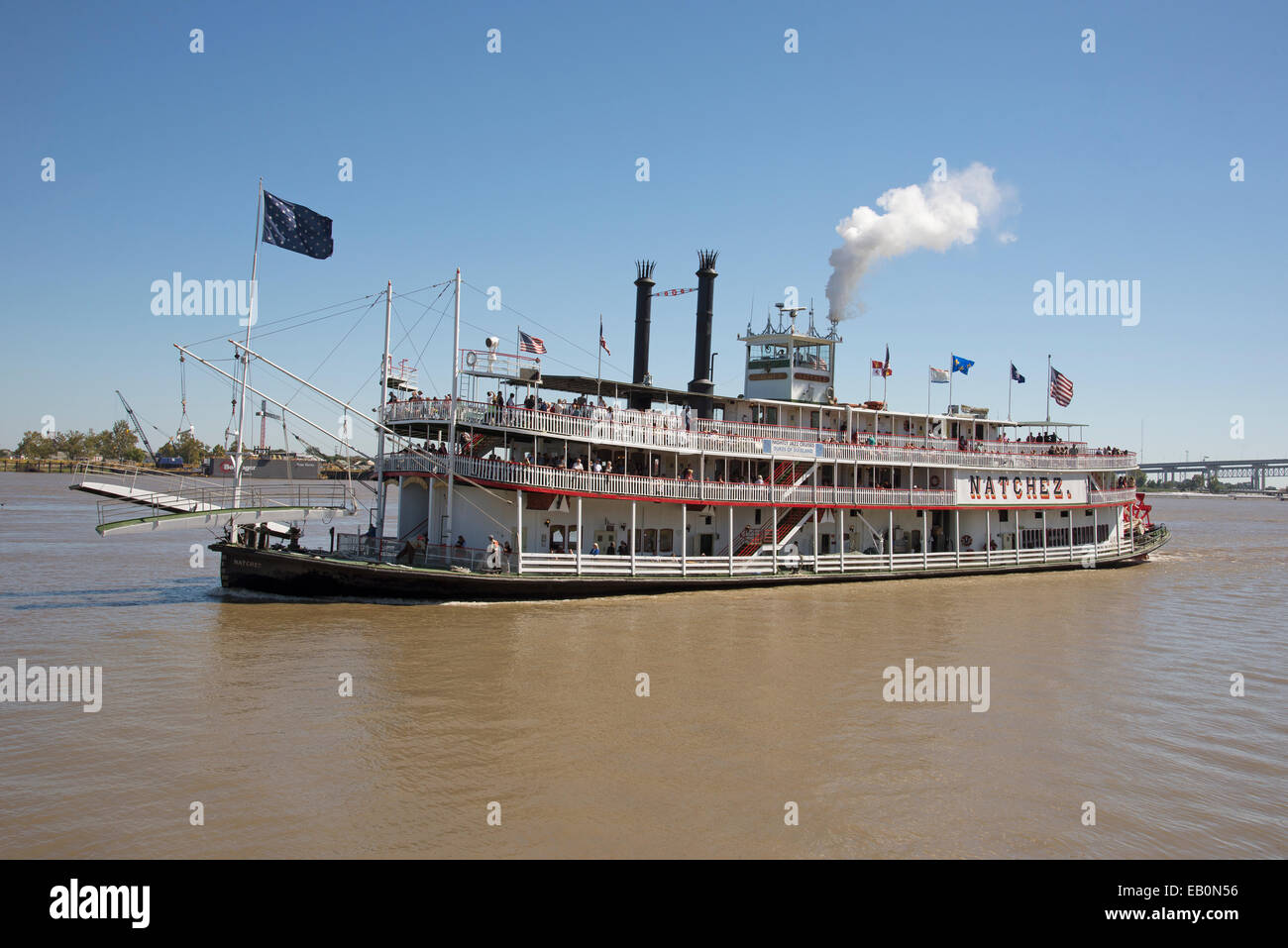 Steamer Natchez tour boat on The Mississippi River New Orleans