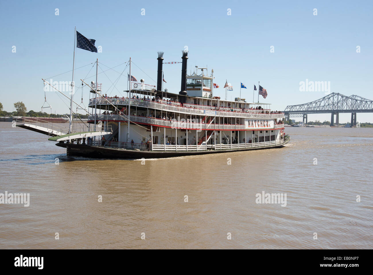 Steamer Natchez tour boat on The Mississippi River New Orleans USA