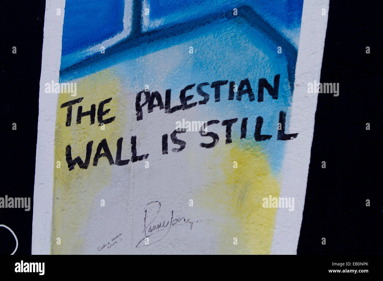Graffiti street art Berlin wall the Palestian wall is still Stock Photo