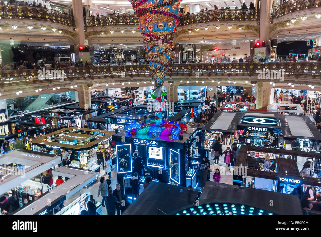 Paris, France, Shopping inside French Department Store, "Galeries Lafayettes", Christmas Lights