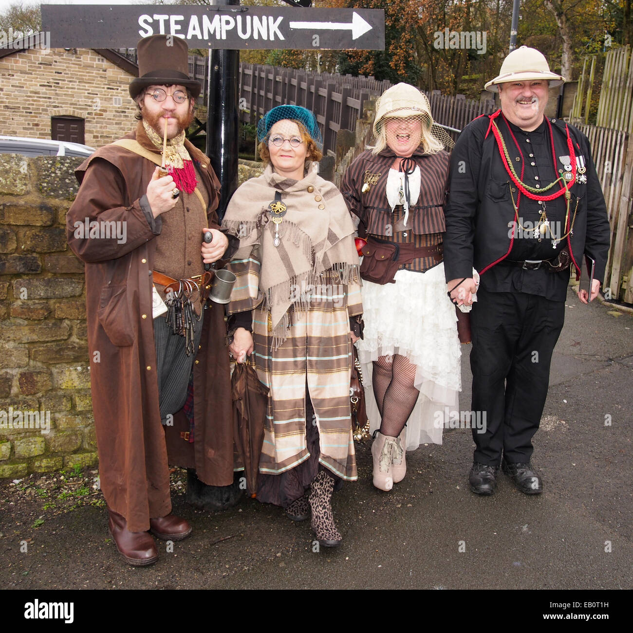Haworth, UK, 23rd November 2014. Characters in fancy dress for the Steampunk festival weekend at Haworth today. Credit:  Sue Burton/Alamy Live News Stock Photo