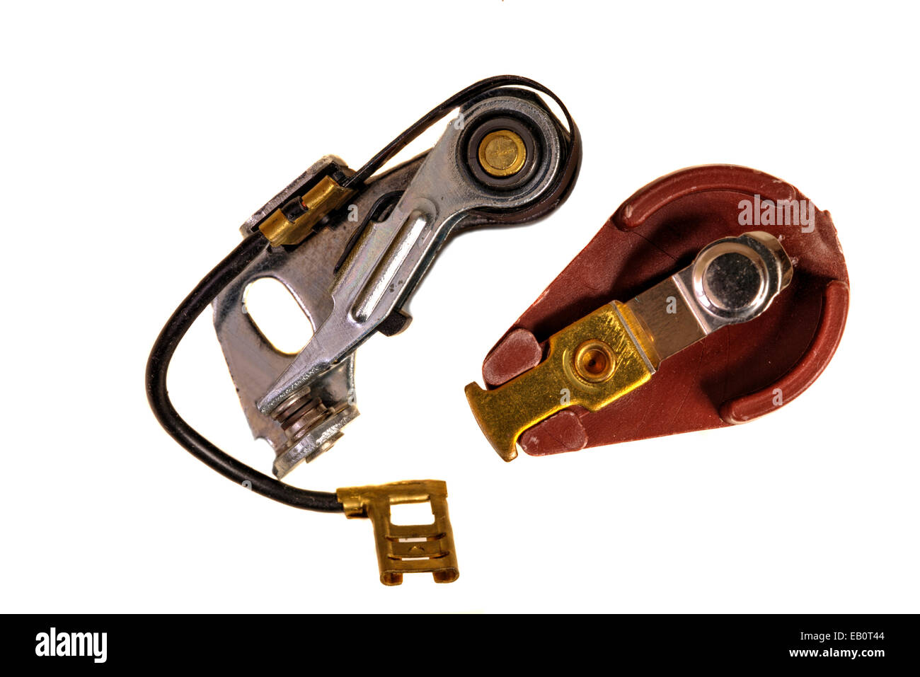 Contact set, points, and rotor arm for a car with an older type of