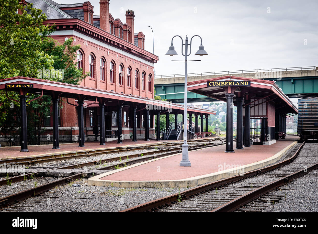 Western Maryland Scenic Railroad Depot, Cumberland, Maryland Stock Photo