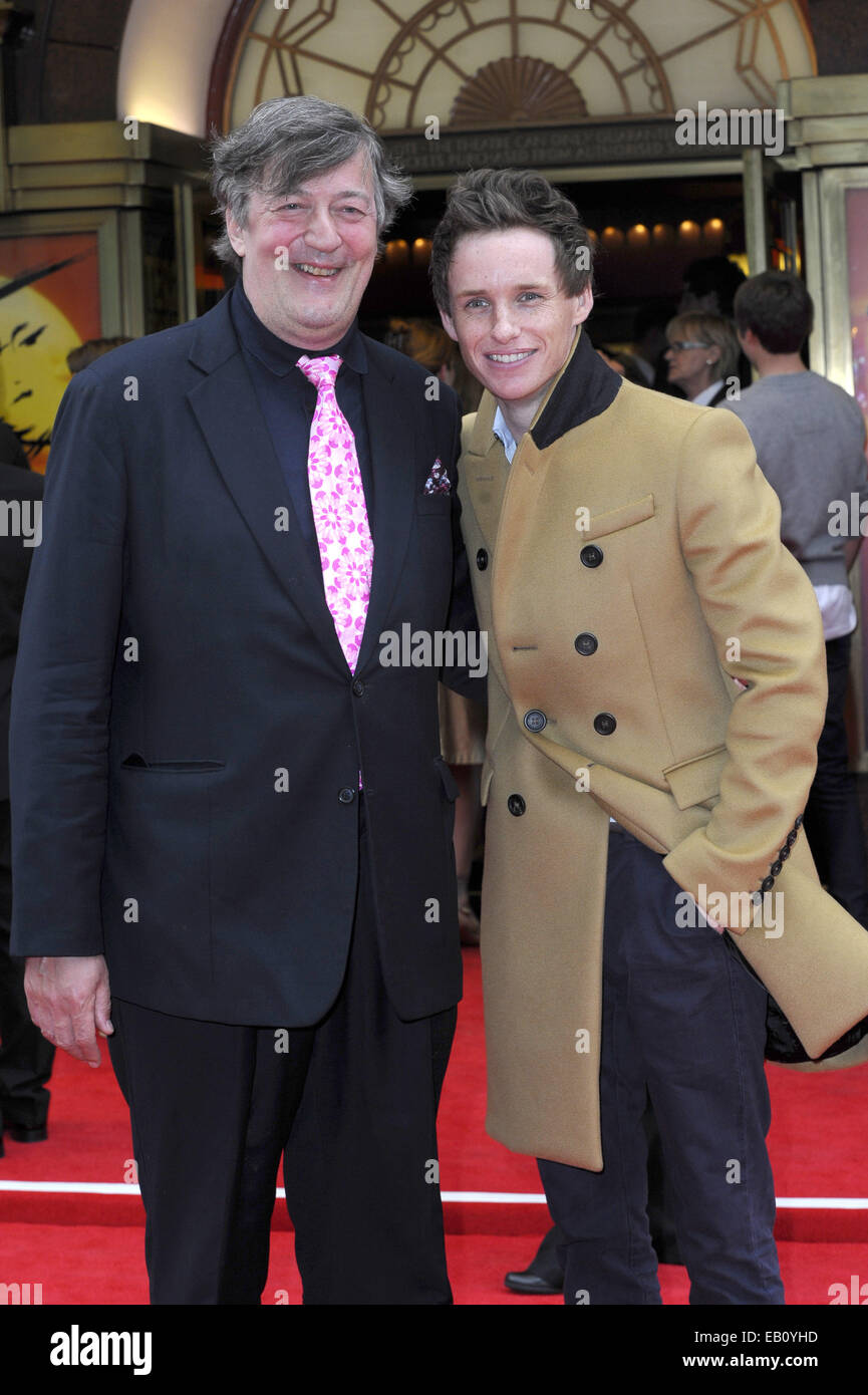 Miss Saigon Press Night at the Prince Edward Theatre - Arrivals  Featuring: Stephen Fry,Eddie Redmayne Where: London, United Kingdom When: 21 May 2014 Stock Photo