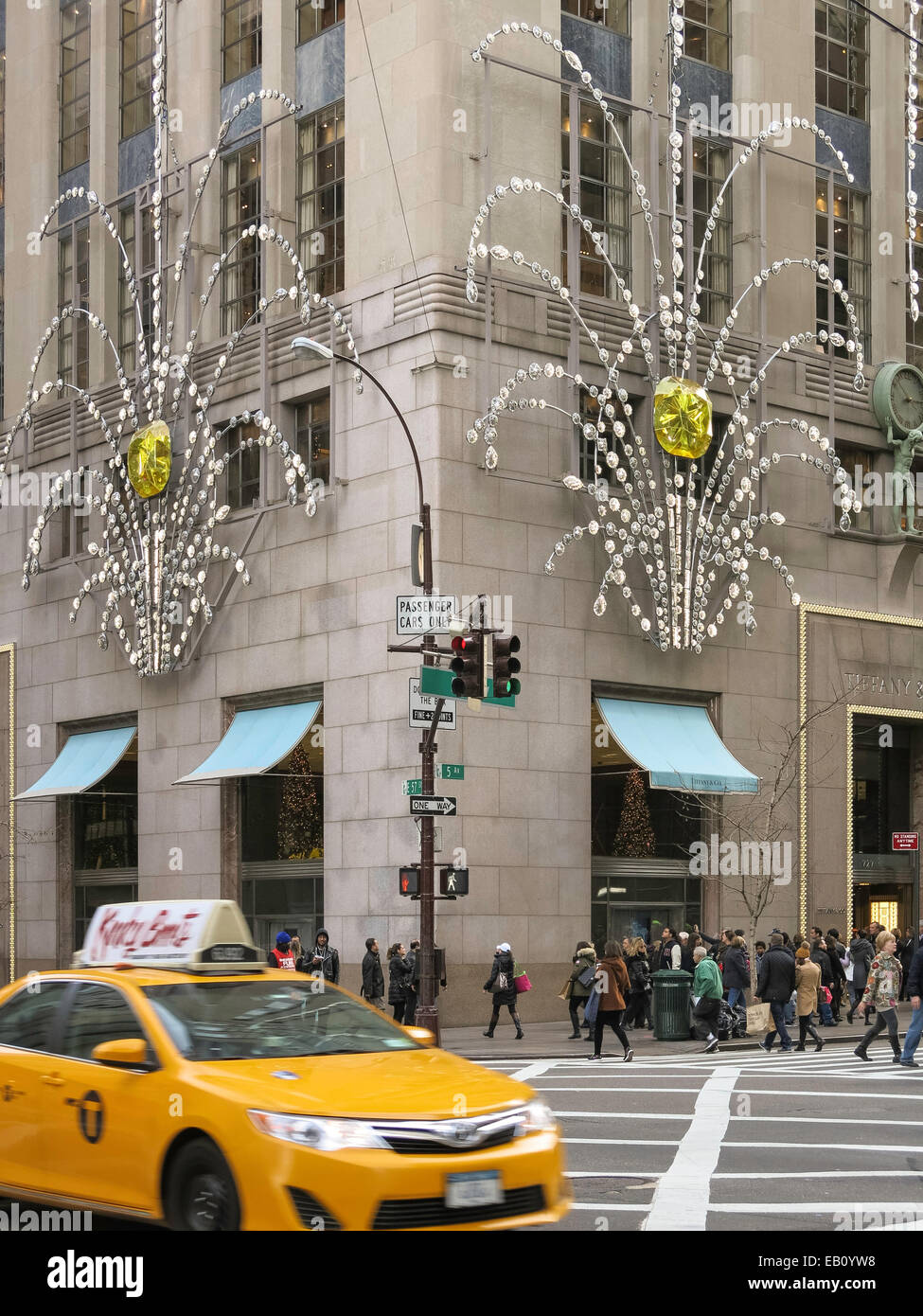 Tiffany & Co., Jewelry Store, Holiday Decorations, NYC Stock Photo