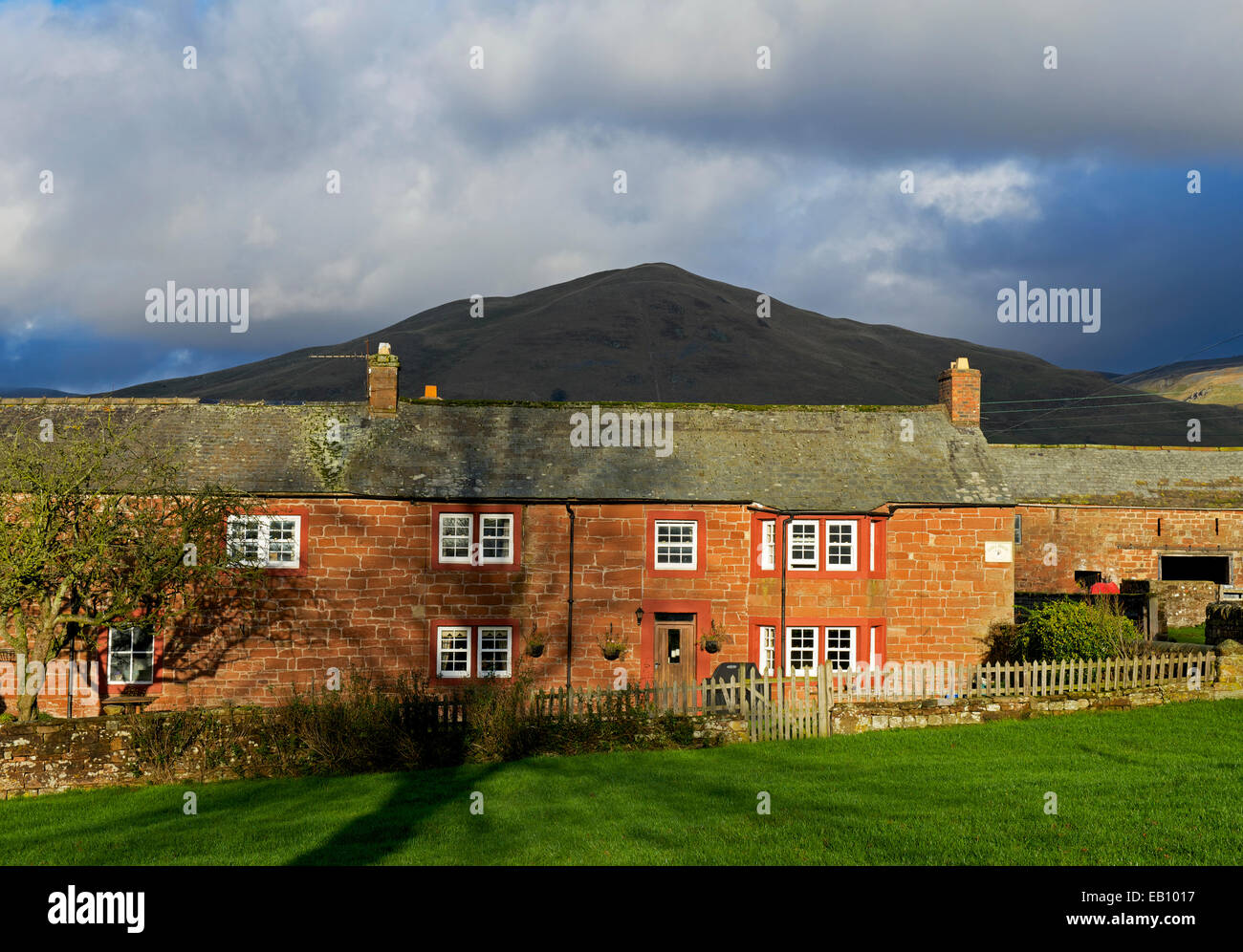 Sandstone house in the village of Dufton, North Pennines, Cumbria