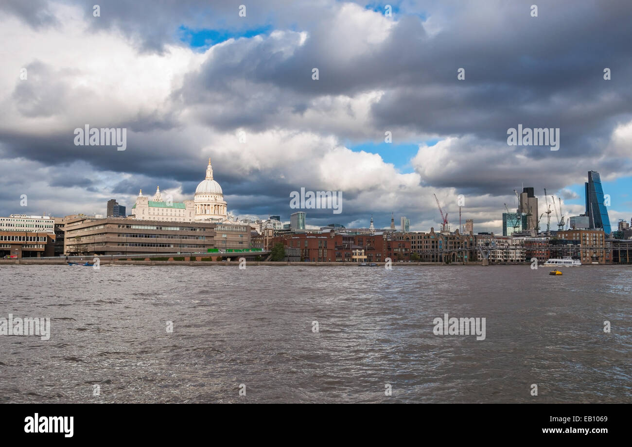Beautiful cityscape of London with River Thames and St Paul Cathedral Stock Photo