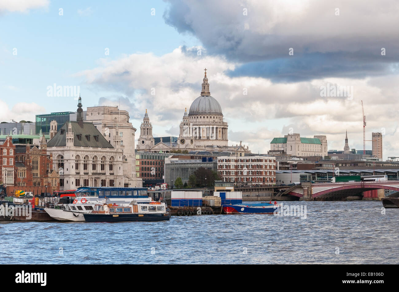 Beautiful cityscape of London with River Thames and St Paul Cathedral Stock Photo
