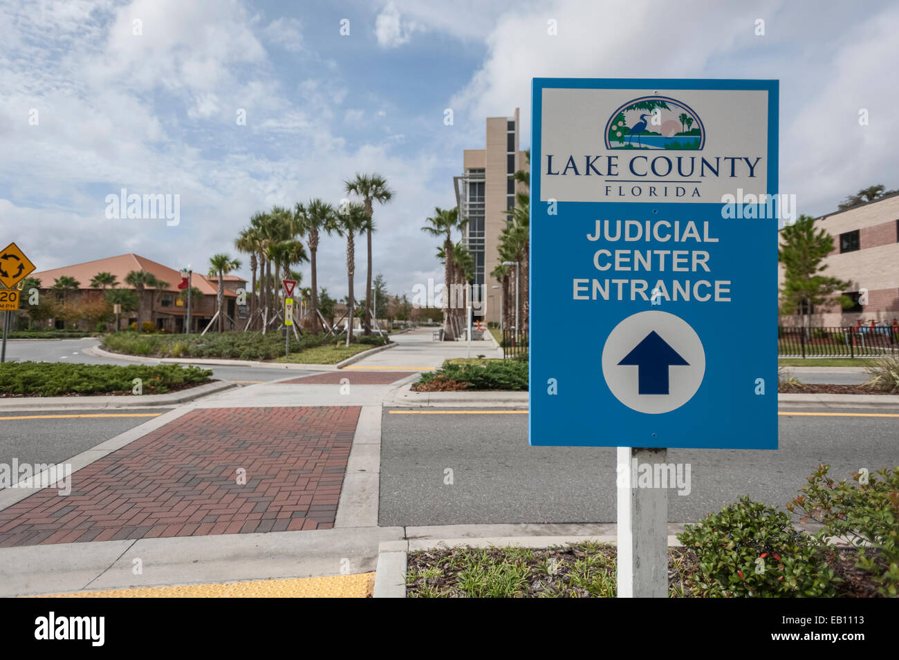 Judicial Center Tavares Lake County Florida USA Entrance Sign Stock Photo