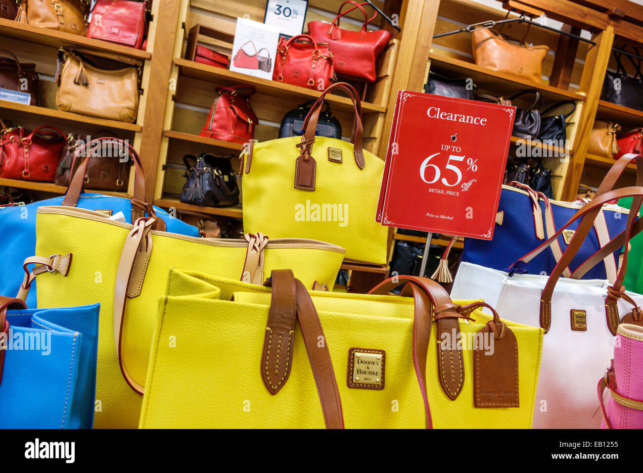Vero Beach Florida,Outlets,Dooney & and Bourke Factory Store,shopping  shopper shoppers shop shops market markets marketplace buying  selling,retail sto Stock Photo - Alamy