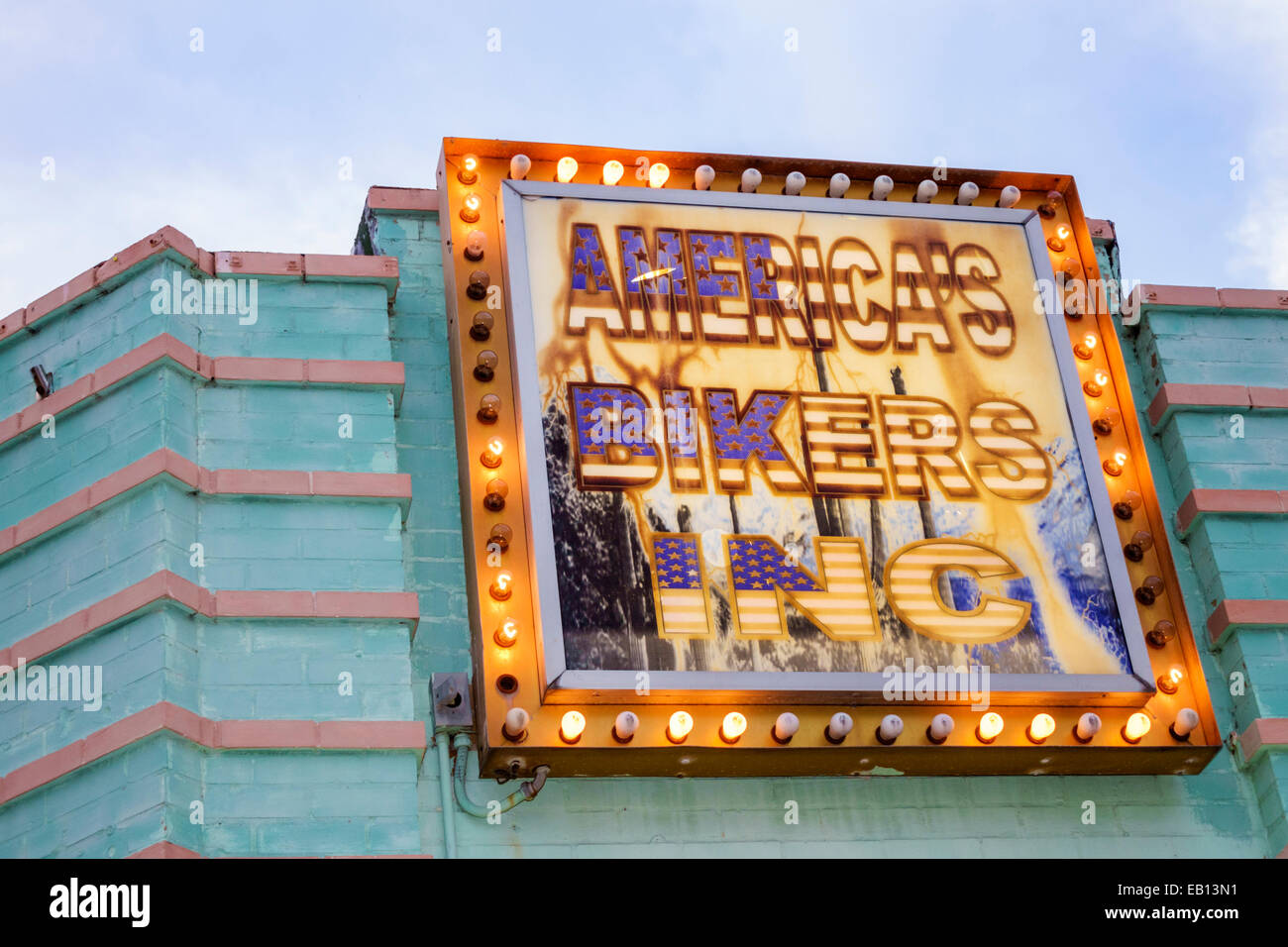 Daytona Beach Florida,Main Street,sign,logo,America's Bikers INC,gift