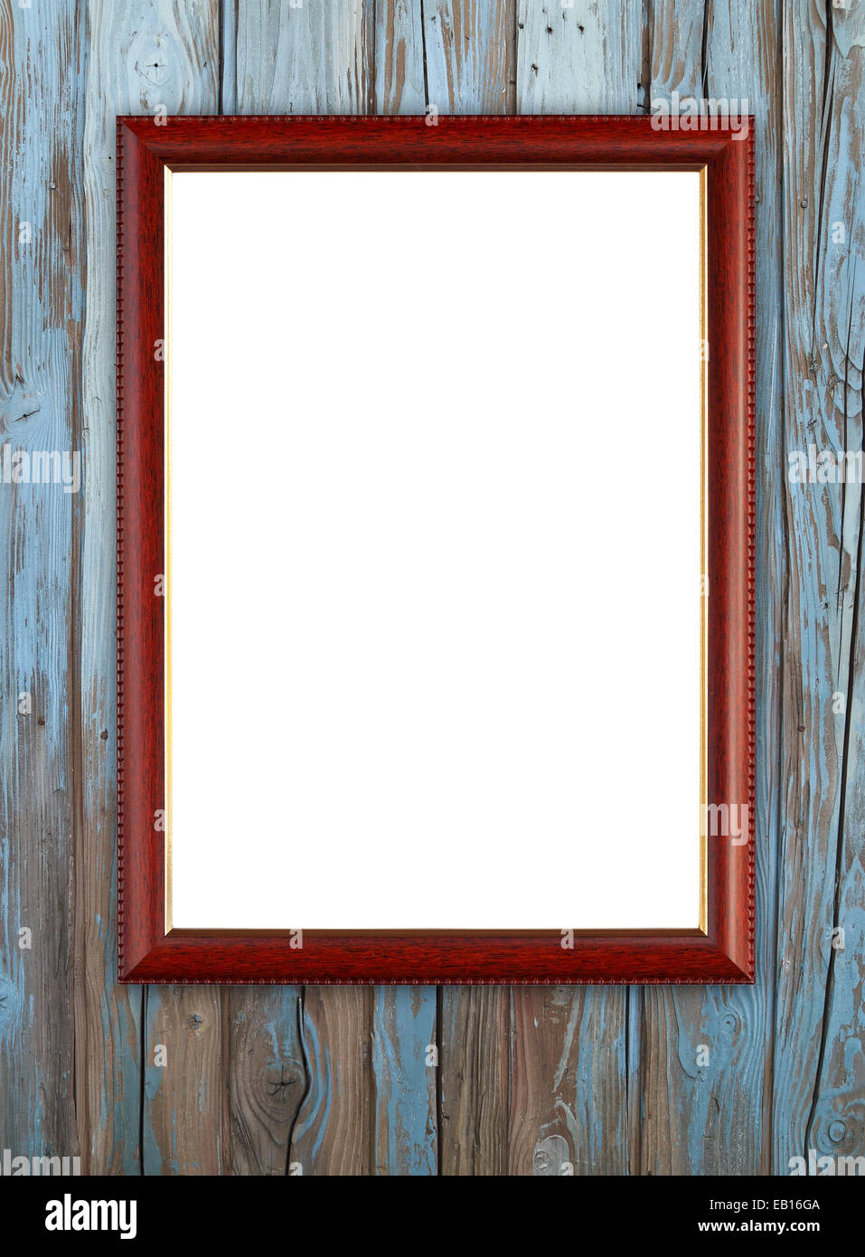blank wood frame on wood wall background Stock Photo - Alamy
