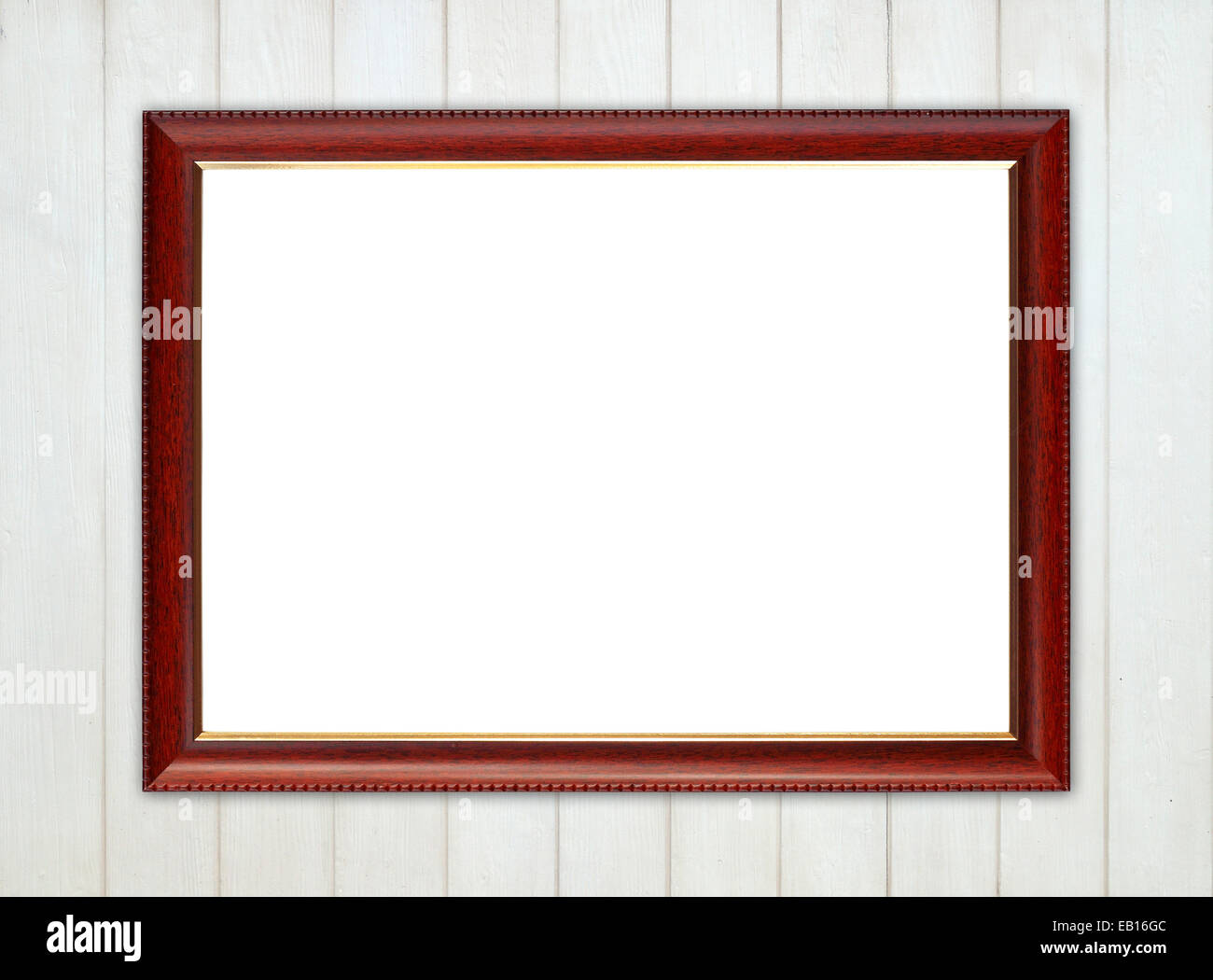 blank wood frame on wood wall background Stock Photo - Alamy