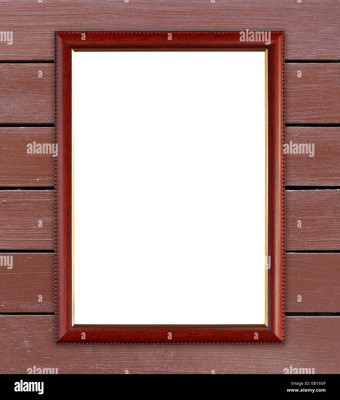 blank wood frame on wood wall background Stock Photo - Alamy