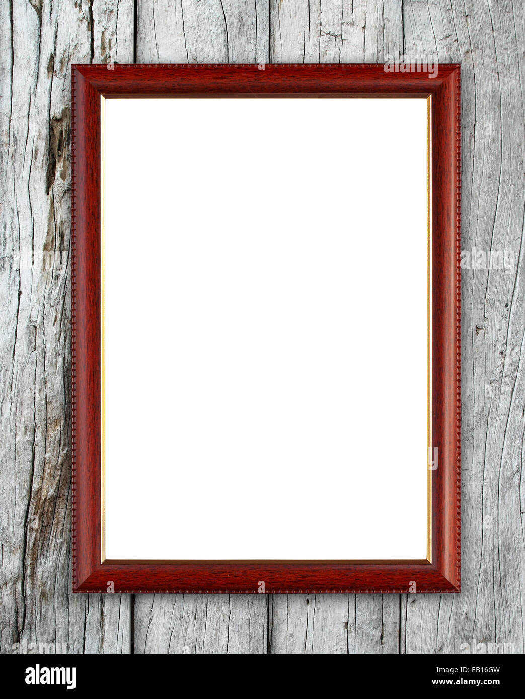 blank wood frame on wood wall background Stock Photo - Alamy