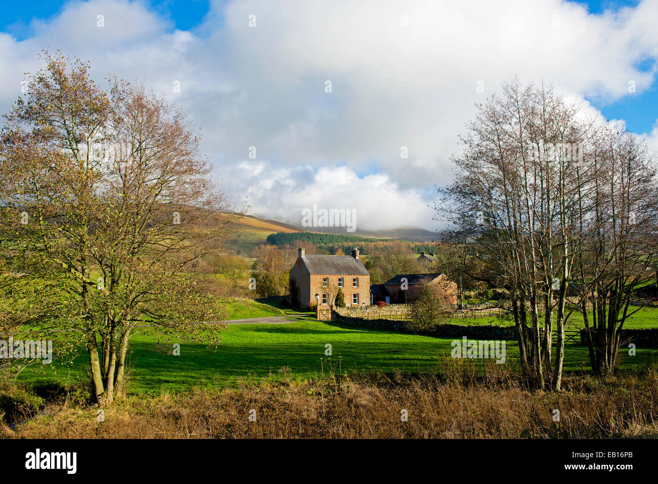 Farmhouse in the village of Melmerby, Eden Valley, Cumbria, England UK