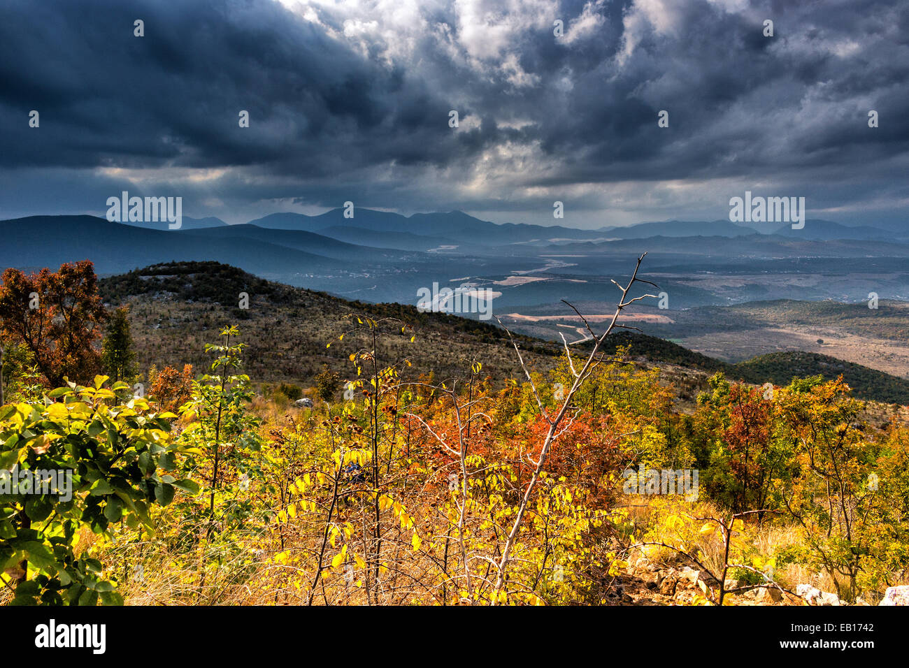 Autumn View of the Krizevac (Cross) Mountain in Medjugorje in Bosnia ed