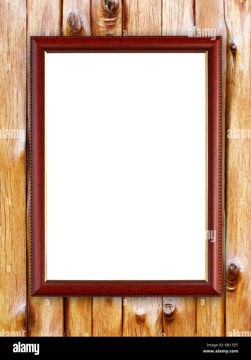blank wood frame on wood wall background Stock Photo - Alamy