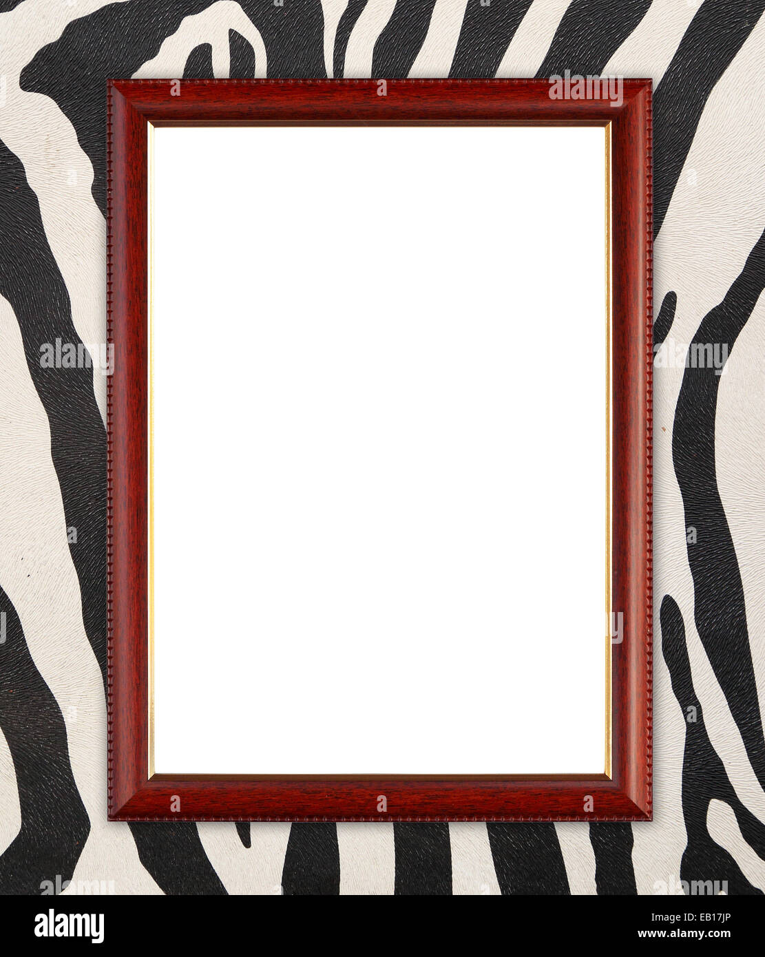 blank wood frame on zebra texture background Stock Photo - Alamy
