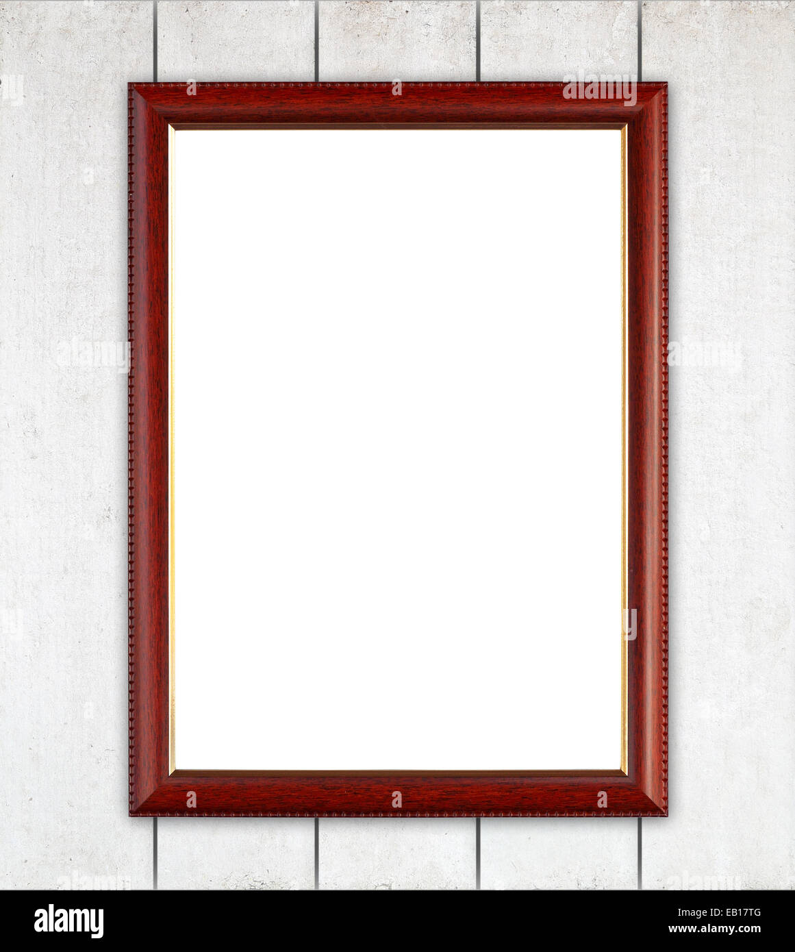 Blank Wood Frame On Wood Wall Background Stock Photo - Alamy