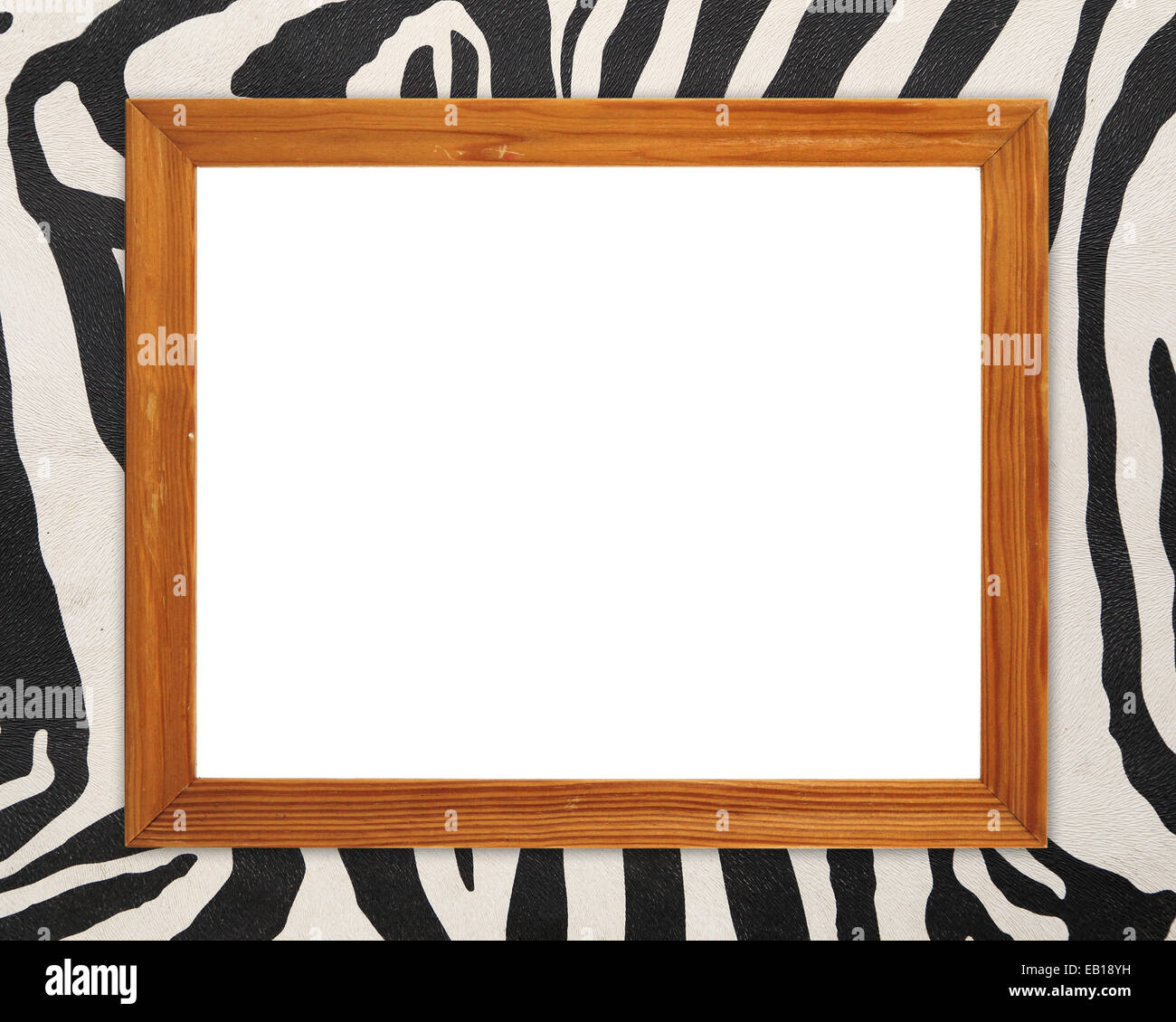 blank wood frame on zebra texture background Stock Photo Alamy