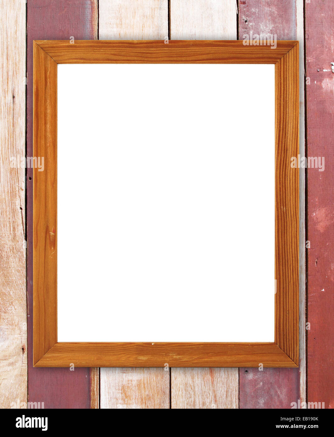 blank wood frame on wood wall background Stock Photo - Alamy