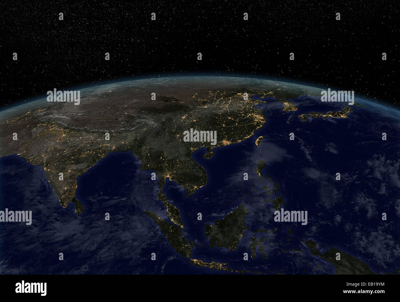 Night Globe City Light Map Asia East High Resolution Stock Photography And Images - Alamy