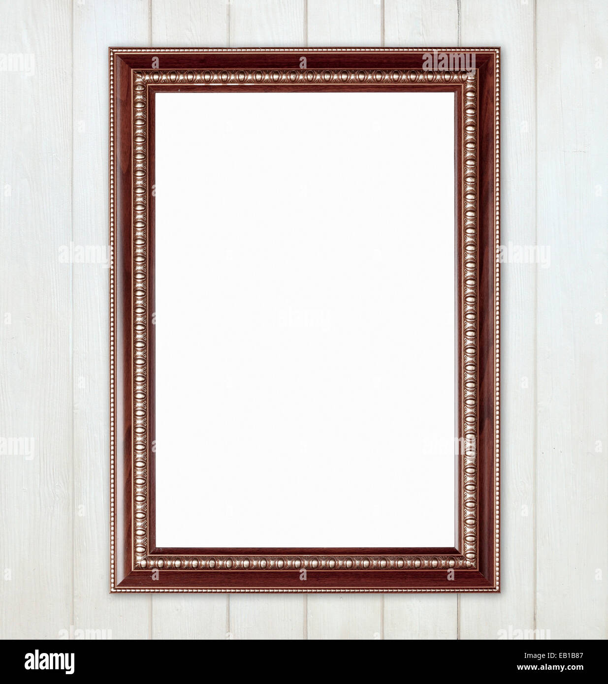blank wood frame on wood wall background Stock Photo Alamy