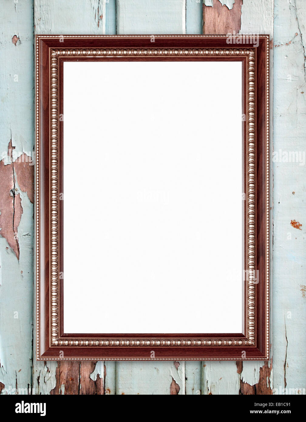blank wood frame on wood wall background Stock Photo - Alamy