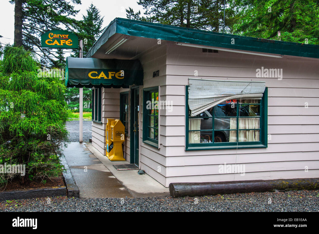 The famouse movie Cafe featured in the Twilight saga, where Bella Swan grabs lunch with her father, Charlie Stock Photo
