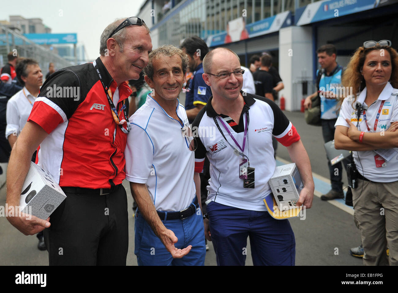Harry Unflath R Marketing Manager Abt Audi Team Alain Prost C Stock Photo Alamy