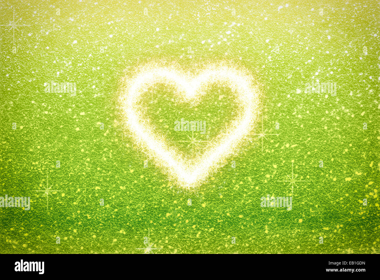 A White Sparkling Heart With Green Glitter Background Symbols Love Stock Photo Alamy