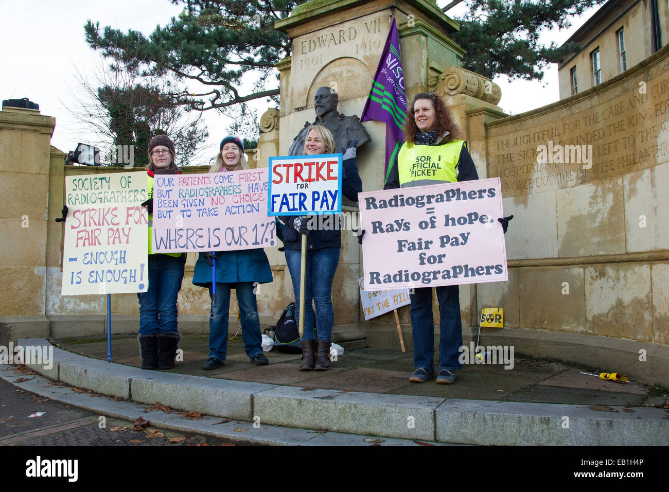 Northampton, UK. 24th November, 2014. Unison members strike and work to