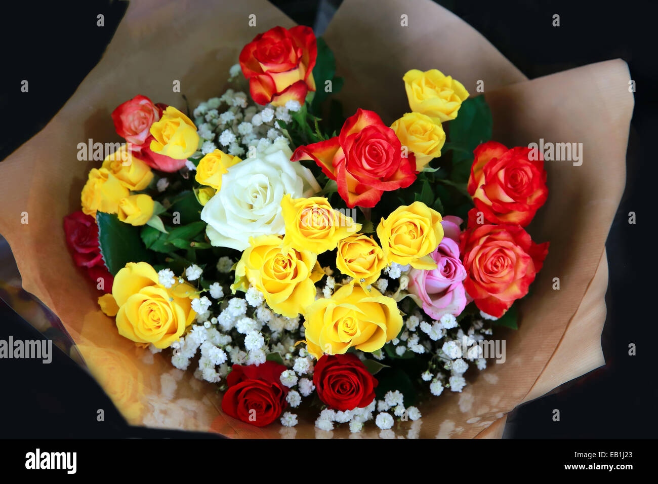 Beautiful bouquet of flowers in the shop Stock Photo Alamy