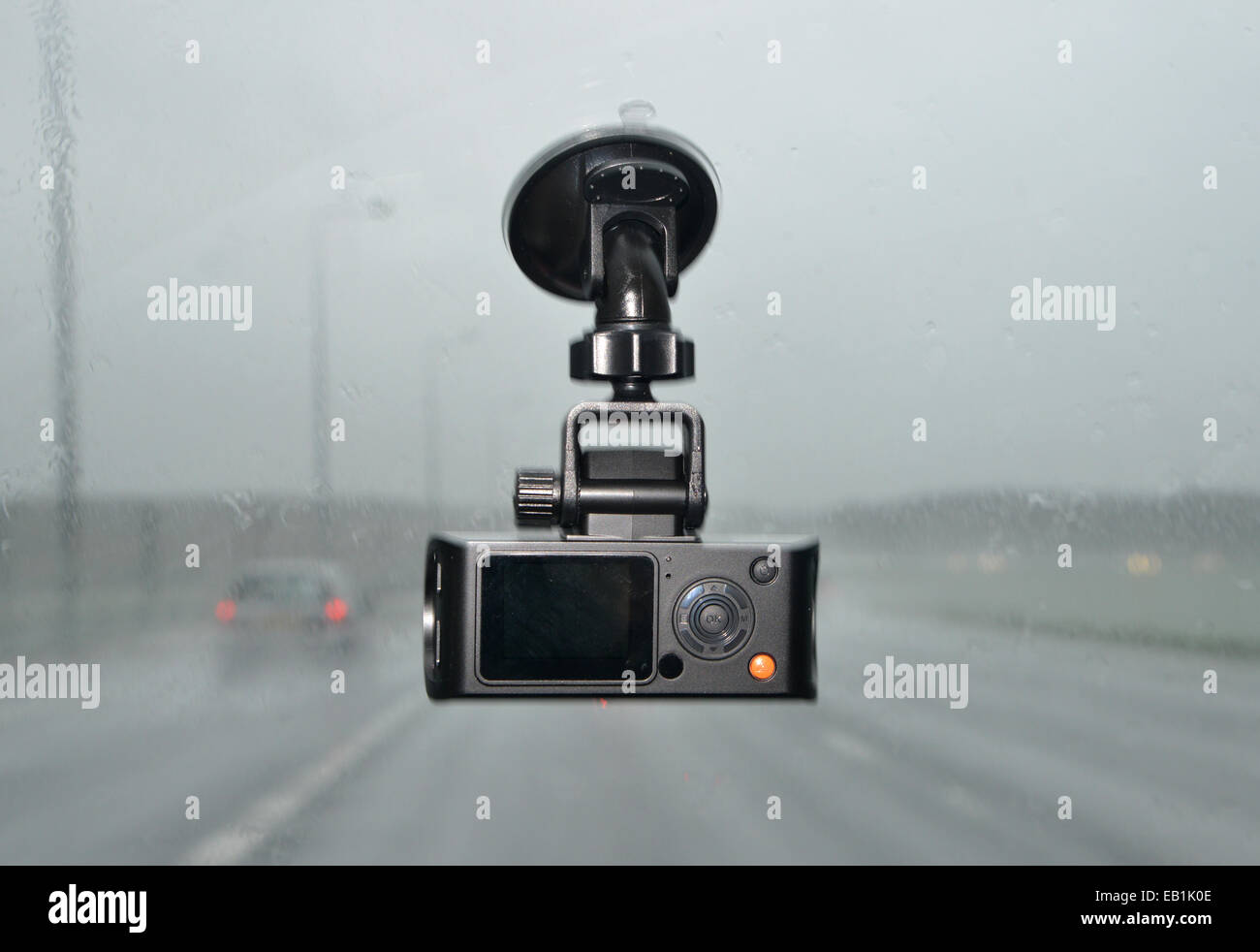 Dashcam car windscreen video camera Stock Photo Alamy