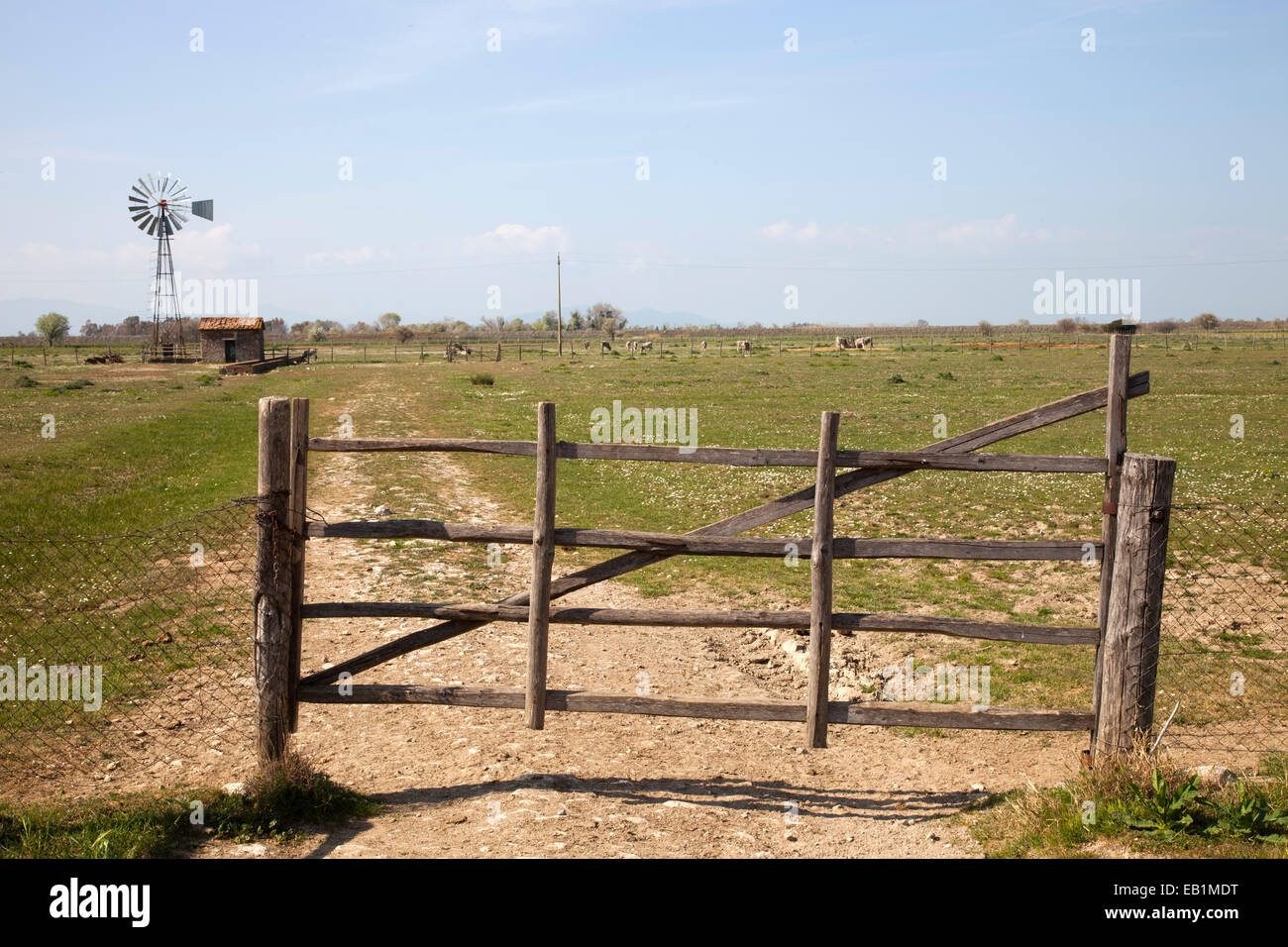 gate, uccellina park, alberese, grosseto province, maremma,, tuscany, italy, europe Stock Photo