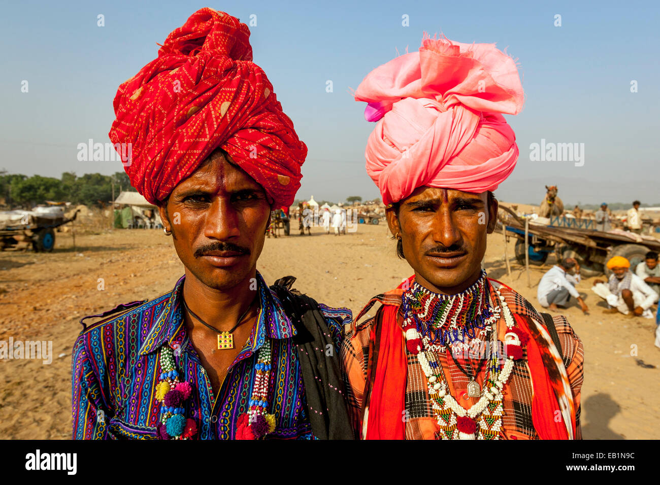 Snake Charmers, Pushkar Camel Fair, Pushkar, Rajasthan, India Stock Photo