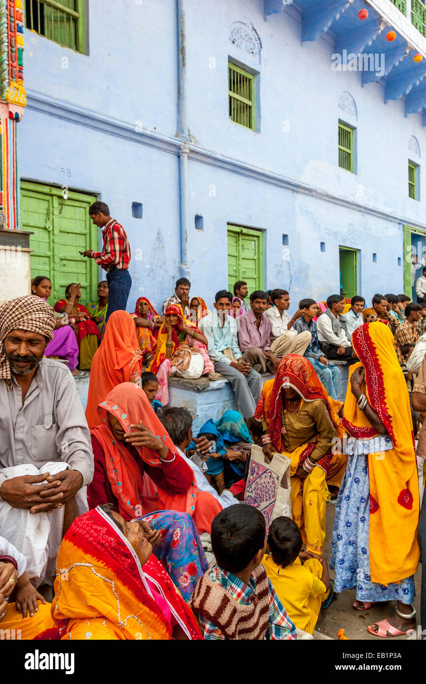 Visitors Fill The Streets Of Pushkar During The Annual Camel Fair, Pushkar, Rajasthan, India Stock Photo