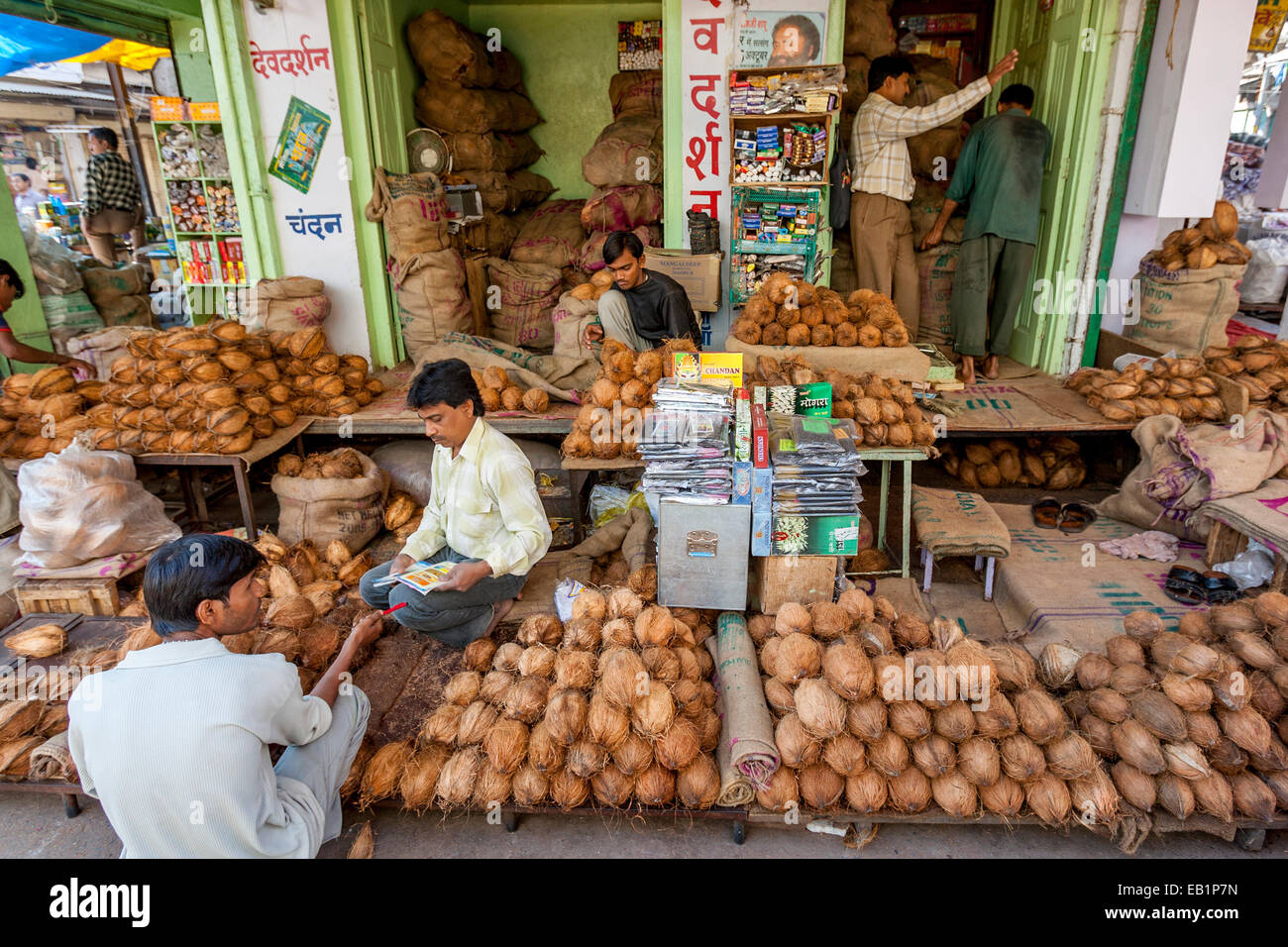Coconut Shop, Udaipur, Rajasthan, India Stock Photo Alamy