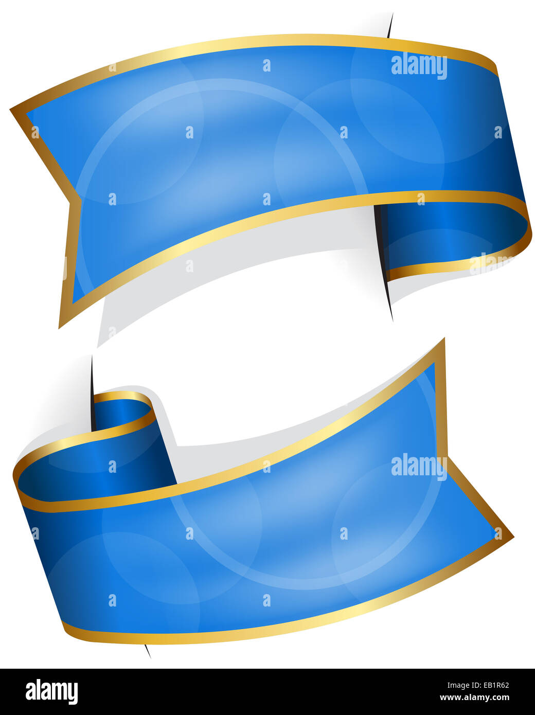 Blue ribbon collection isolated on white background Stock Photo - Alamy