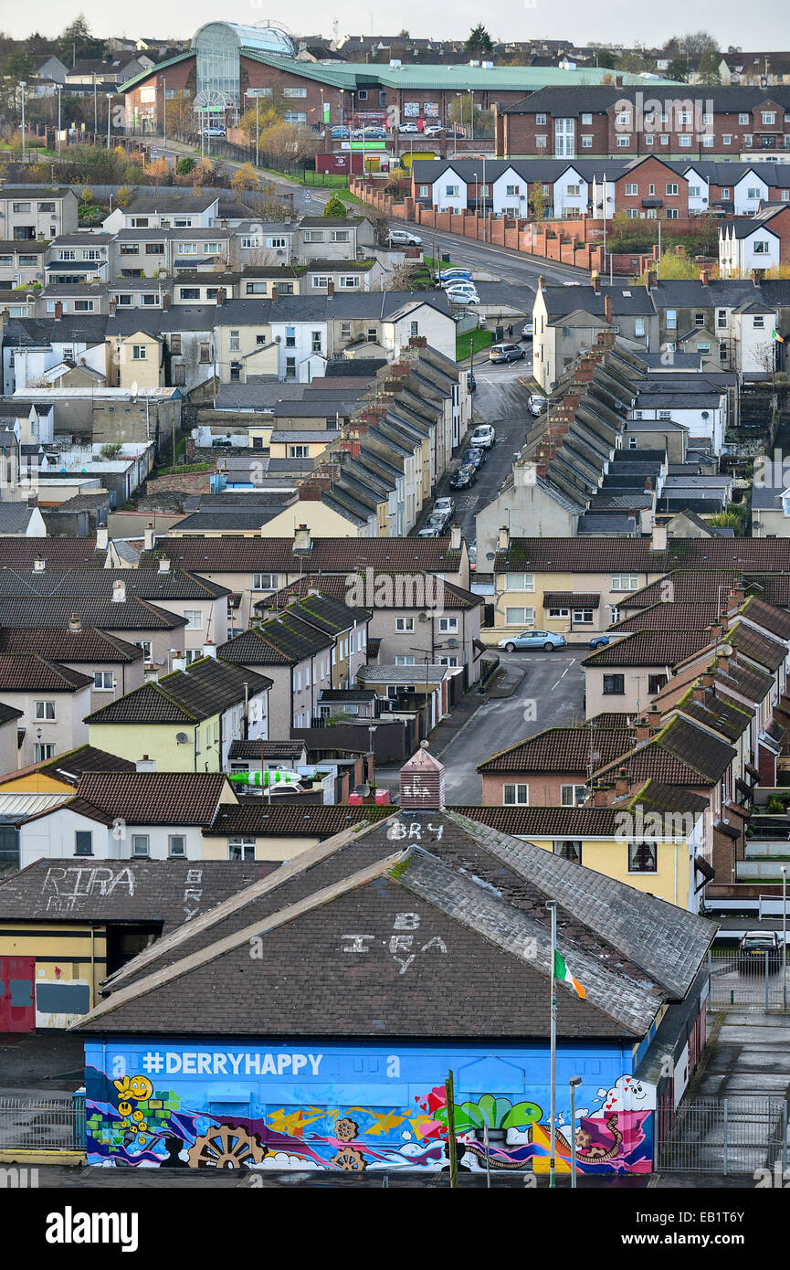 Social housing, Bogside, Derry, Londonderry, Northern Ireland. Photo: George Sweeney/Alamy Stock Photo