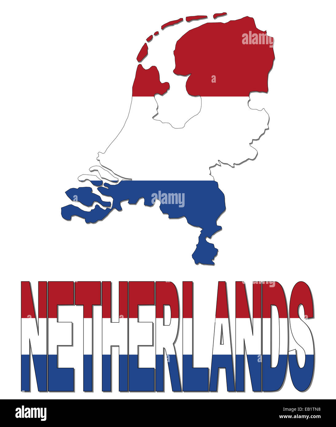 Netherlands map flag and text illustration Stock Photo Alamy