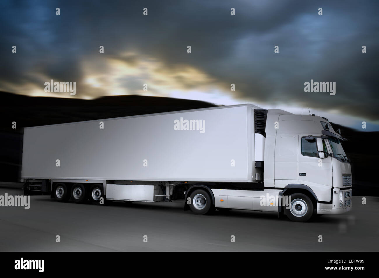 grease semi truck on road Stock Photo Alamy