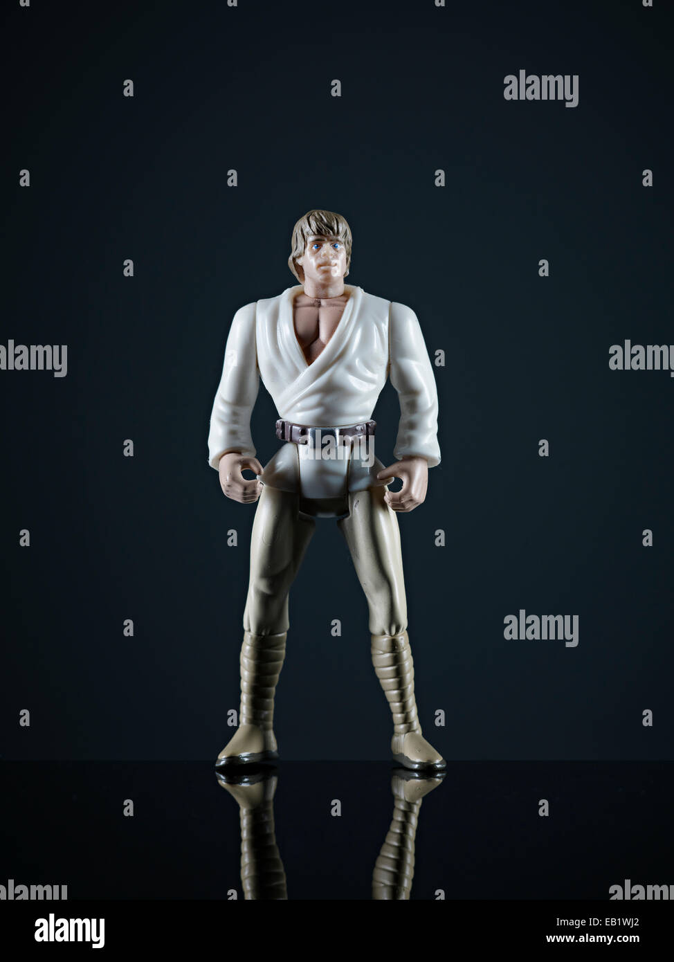 Luke Skywalker star wars studio portrait photograph of action figure Stock Photo