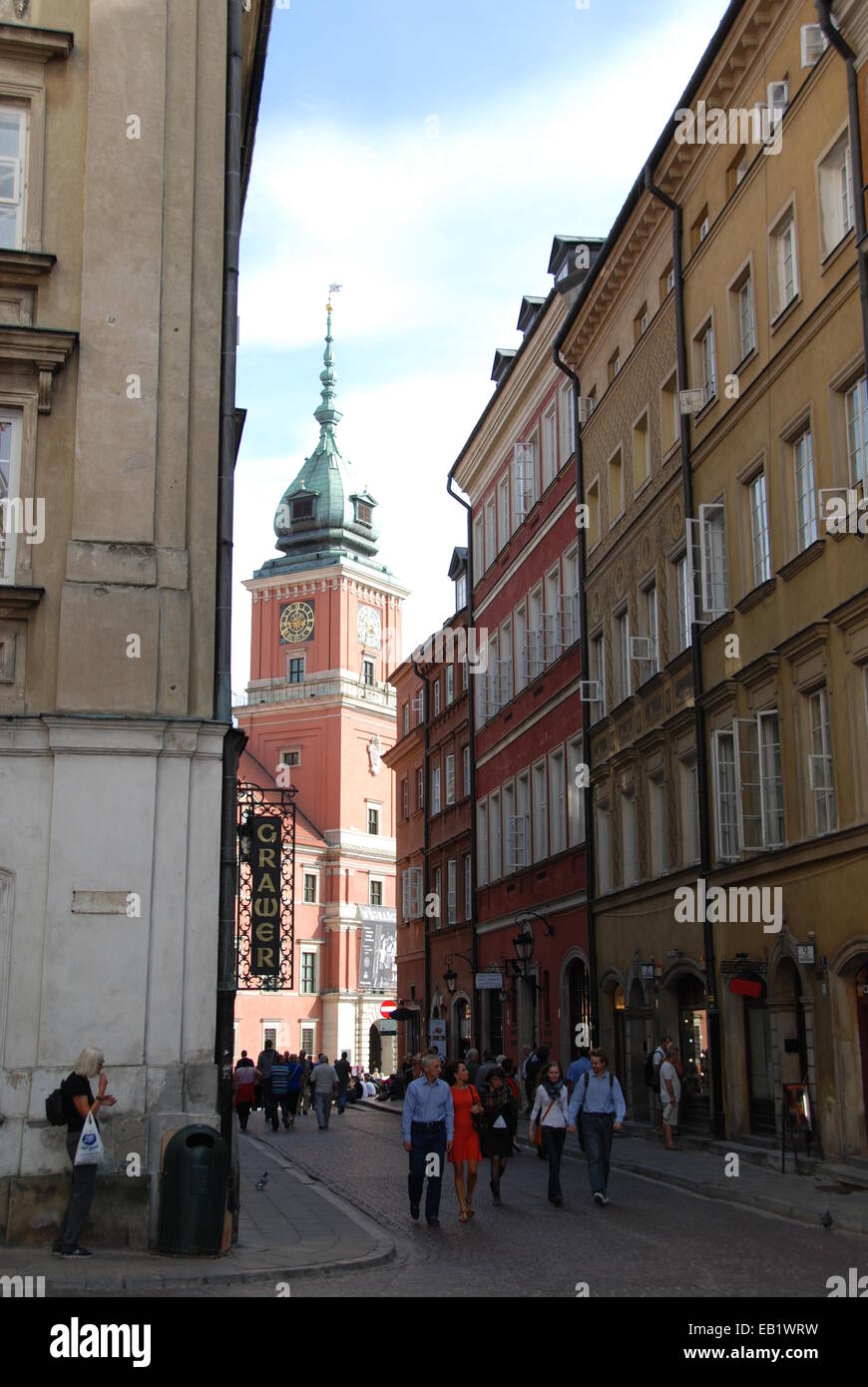 'Stare Miasto' Warsaw 'Old Town' looking towards Royal Palace Stock Photo