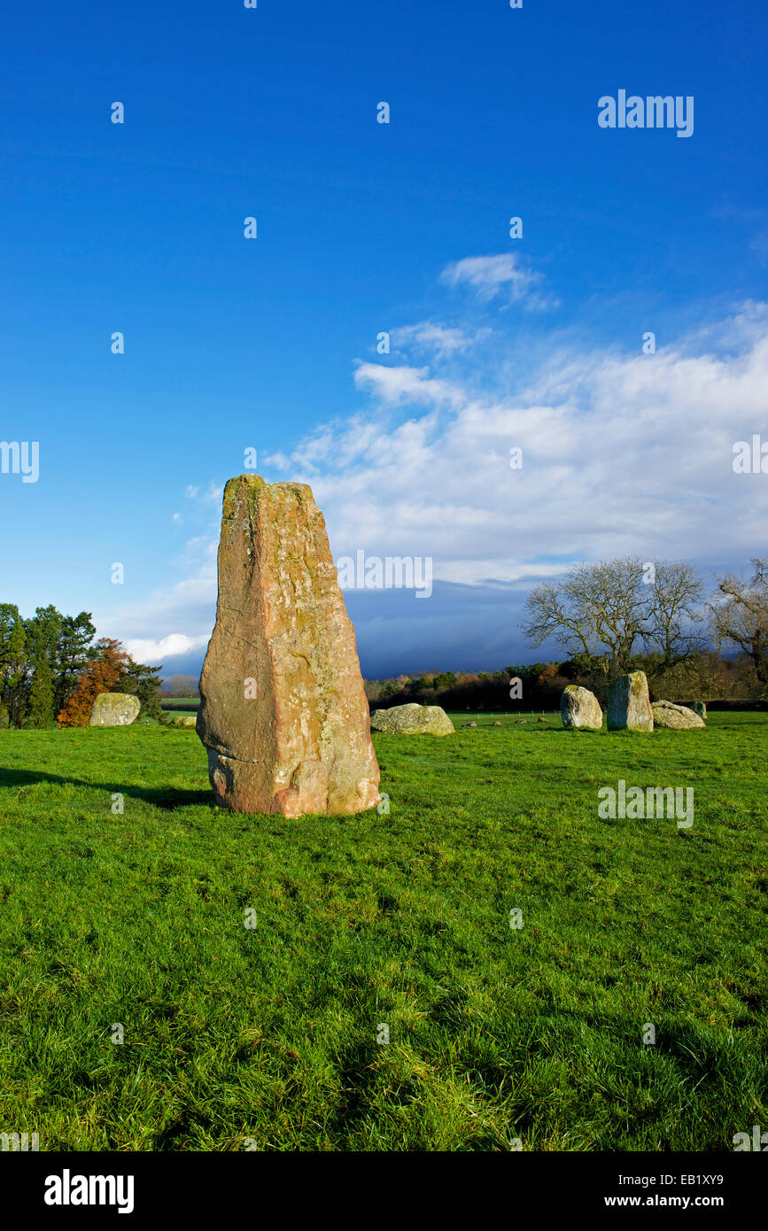 Long Meg and her Daughters, a stone circle in the Eden Valley, Cumbria ...