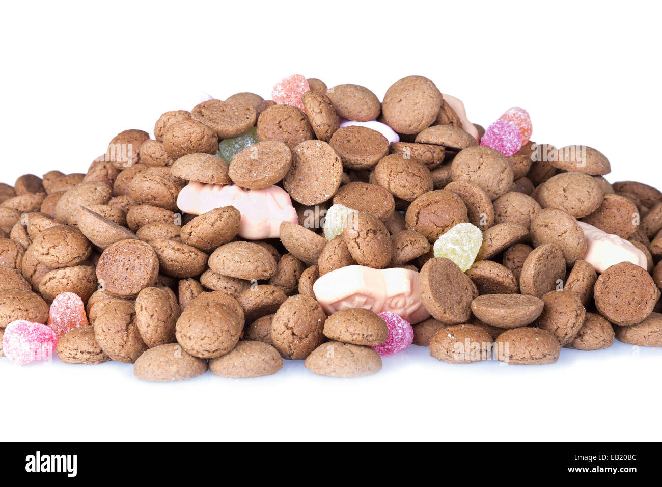 Heap of Dutch ginger nuts and sweets over white Stock Photo Alamy