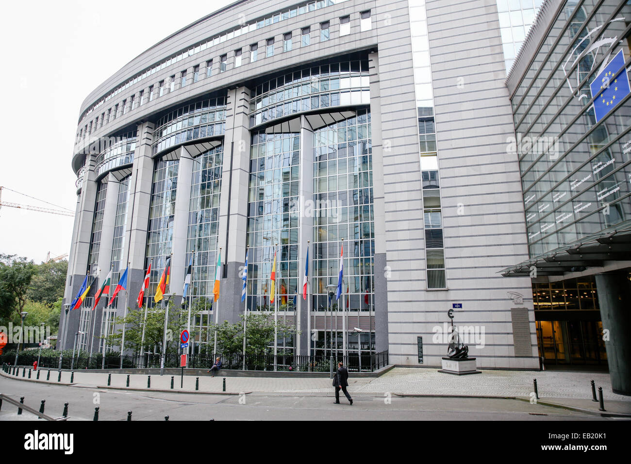 EU administration building European Parliament Belgium office Stock Photo