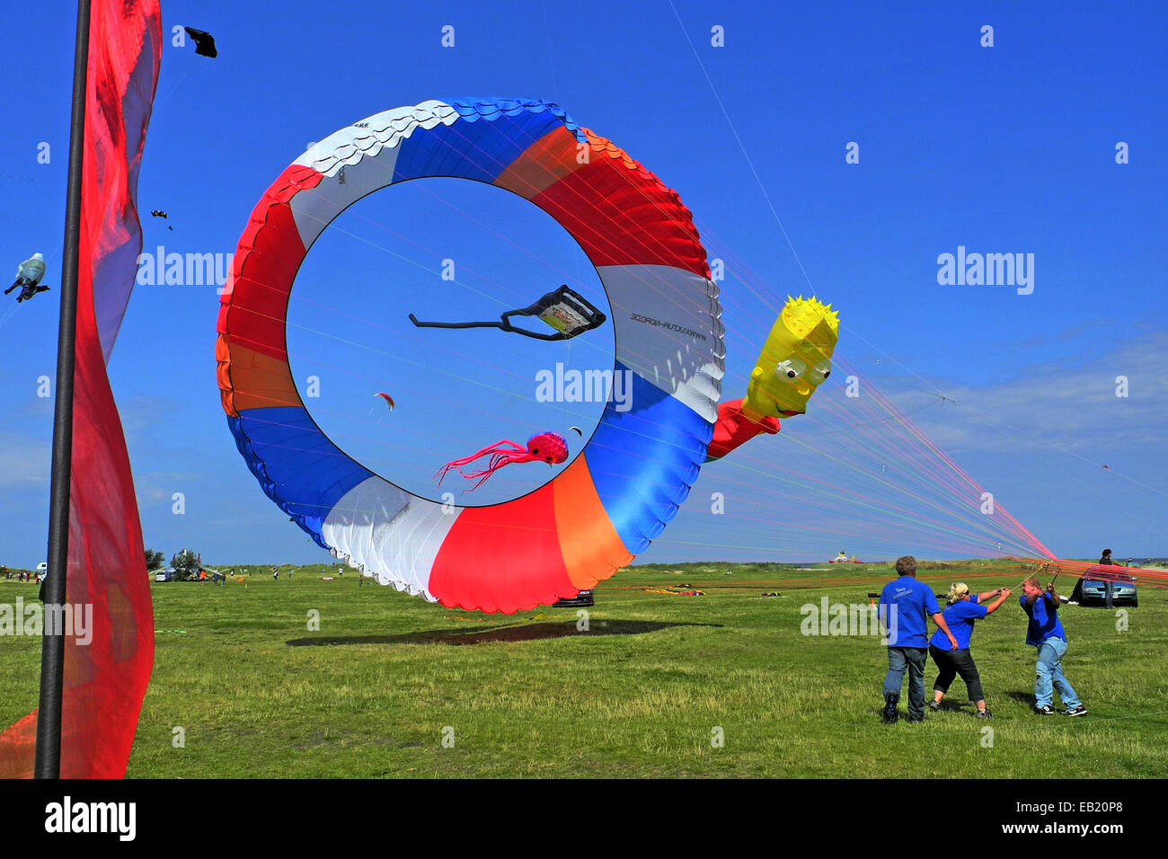 Kite festival on the beach in Schillig Stock Photo